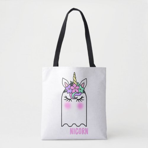 boonicorn unicorn ghost unicorn halloween girls tote bag