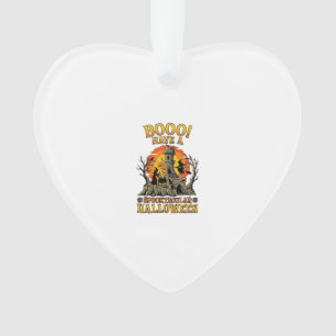 Booo Spooktacular Halloween Witch Cauldron Castle Ornament