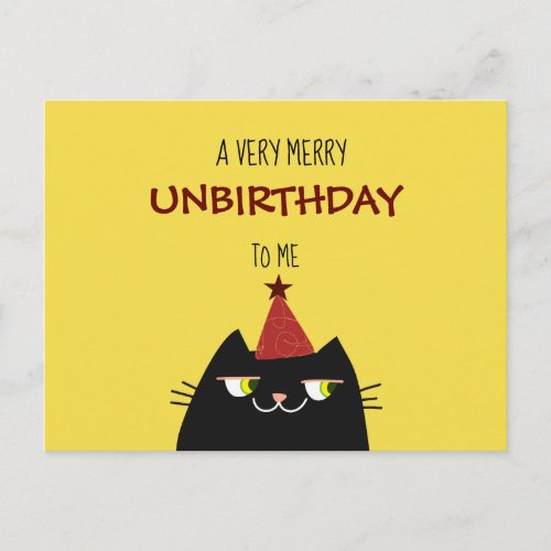 Booo The Cat  Funny Cartoon Doodle Unbirthday Postcard