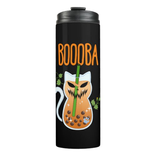 Boooba Kawaii Boba Tea Drink Cat Lover Halloween G Thermal Tumbler