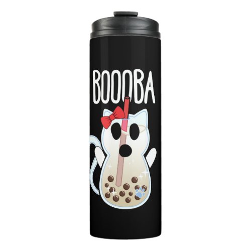 Boooba Kawaii Boba Tea Drink Cat Lover Halloween G Thermal Tumbler