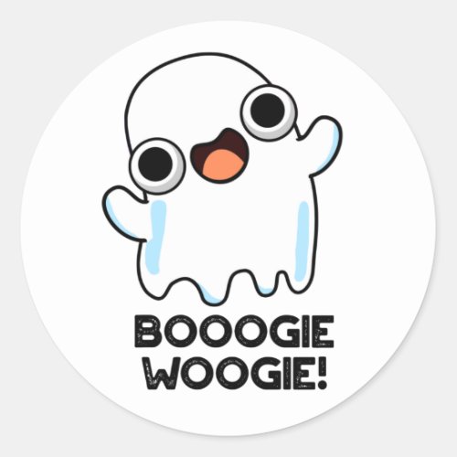 Booogie Woogie Funny Music Ghost Pun  Classic Round Sticker