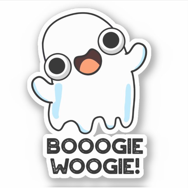 Booogie Woogie Funny Music Ghost Pun  Sticker (Front)
