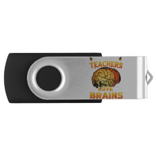 Boooks Ghost Funny Halloween Teacher Book Library Flash Drive
