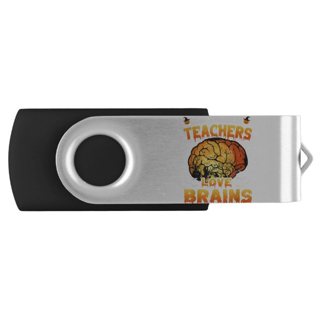 Boooks Ghost Funny Halloween Teacher Book Library Flash Drive (Front)
