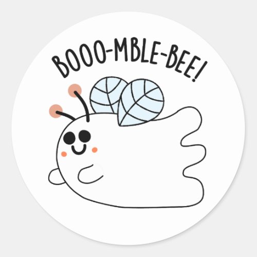 Booomble Bee Funny Ghost Bee Pun  Classic Round Sticker