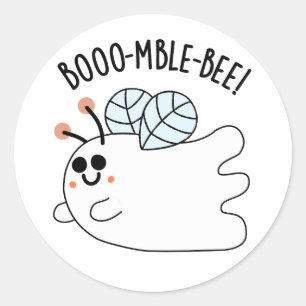 Booomble Bee Funny Ghost Bee Pun  Classic Round Sticker