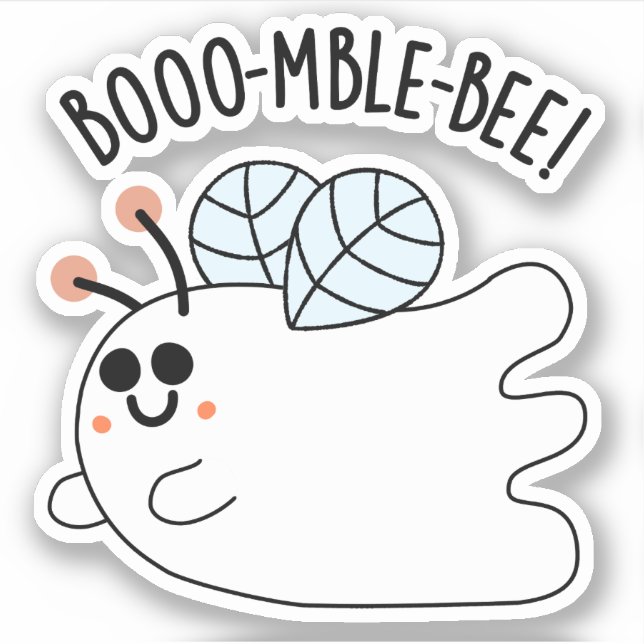 Booomble Bee Funny Ghost Bee Pun  Sticker (Front)
