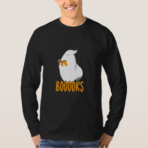 Booooks Boo Love Reading  Halloween Hard Working B T-Shirt