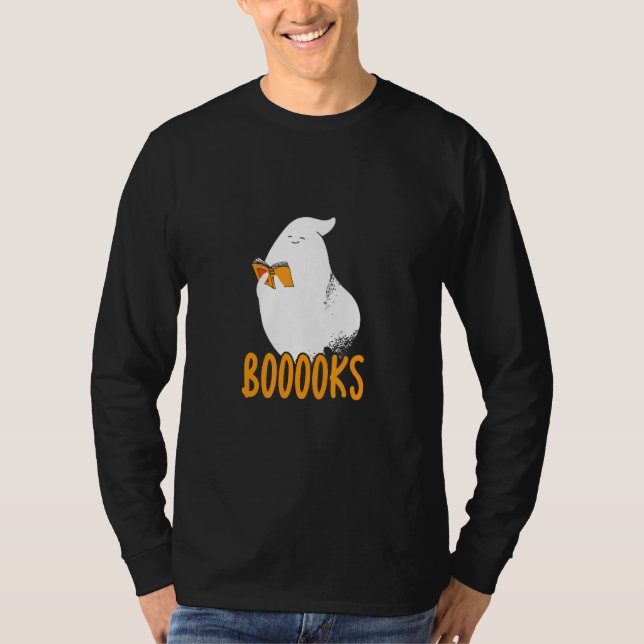Booooks Boo Love Reading  Halloween Hard Working B T-Shirt (Front)
