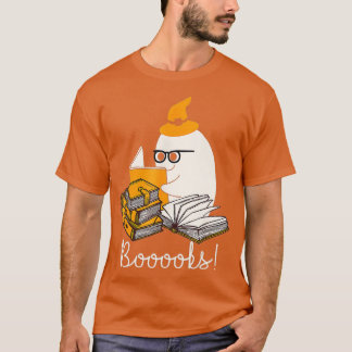 Booooks! Cute Ghost Reading Library Books Hallowee T-Shirt