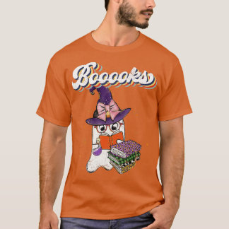 Booooks! Cute Ghost Reading Library Books Hallowee T-Shirt