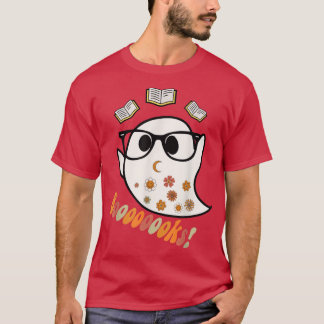 Booooks! Cute Ghost Reading Library Books Hallowee T-Shirt