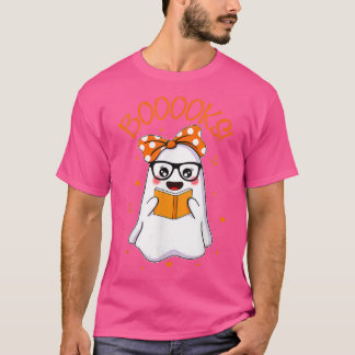 Booooks Cute Ghost Reading Library Books Halloween T-Shirt
