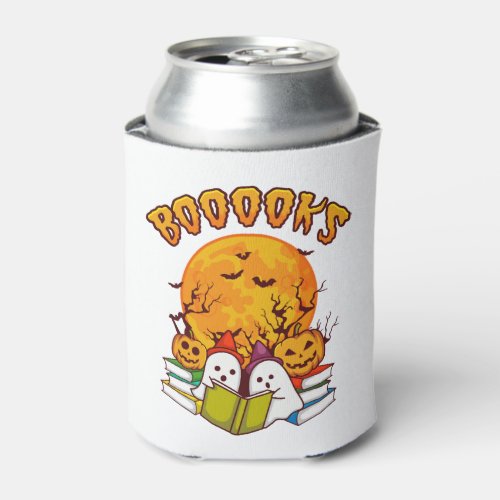 Booooks Funny Halloween Book Lover Men Women Kids Can Cooler