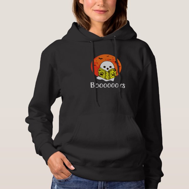 Booooks Ghost Boo Read Books Library   1 Hoodie (Front)