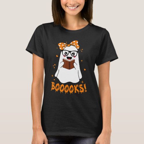 Booooks Ghost  Boo Read Books  Library Halloween T_Shirt