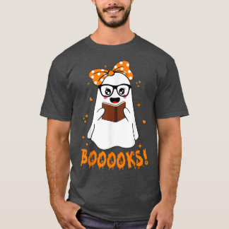 Booooks Ghost Funny Boo Read Books Lover Library H T-Shirt