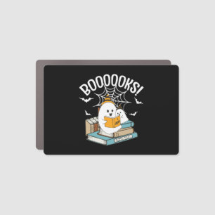 Booooks Ghost Read Books Halloween Funny Reading Car Magnet