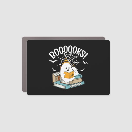 Booooks Ghost Read Books Halloween Funny Reading Car Magnet