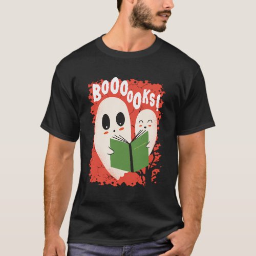 Booooks Ghost Read Books Library T_Shirt