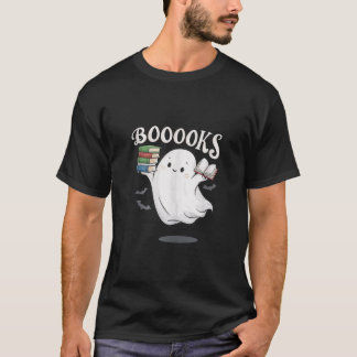 Booooks Ghost Reading Bibliophile Bookshelf Reader T-Shirt