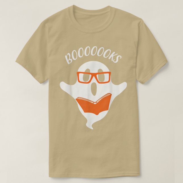 Booooks Ghost T Shirt Boo Read Books Library Funny (Design Front)