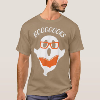 Booooks Ghost T Shirt Boo Read Books Library Funny
