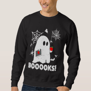 Booooks Ghost Teacher  Halloween Sweatshirt