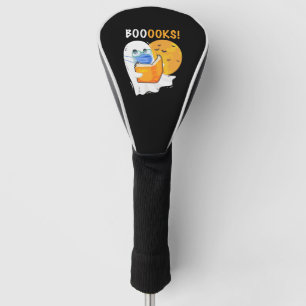 Booooks Halloween Ghost reading books and wearing Golf Head Cover