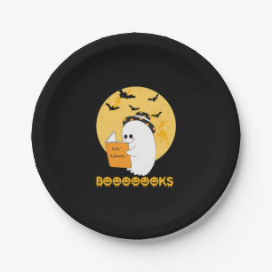 Booooooks Shirt Boo Read Books Halloween  Paper Plates