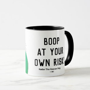 "Boop At Your Own Risk" Mug — Radar The Rescue Dog