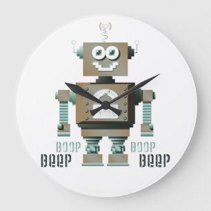 Boop Beep Toy Robot Wall Clock (lt)