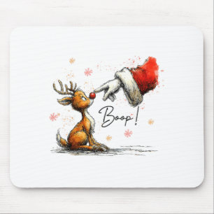 Boop Funny Santa Farmer Reindeer Cute Christmas Ho Mouse Pad