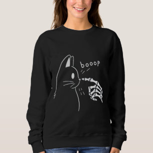 Boop The Floof Skeleton Hand Funny Halloween  Sweatshirt