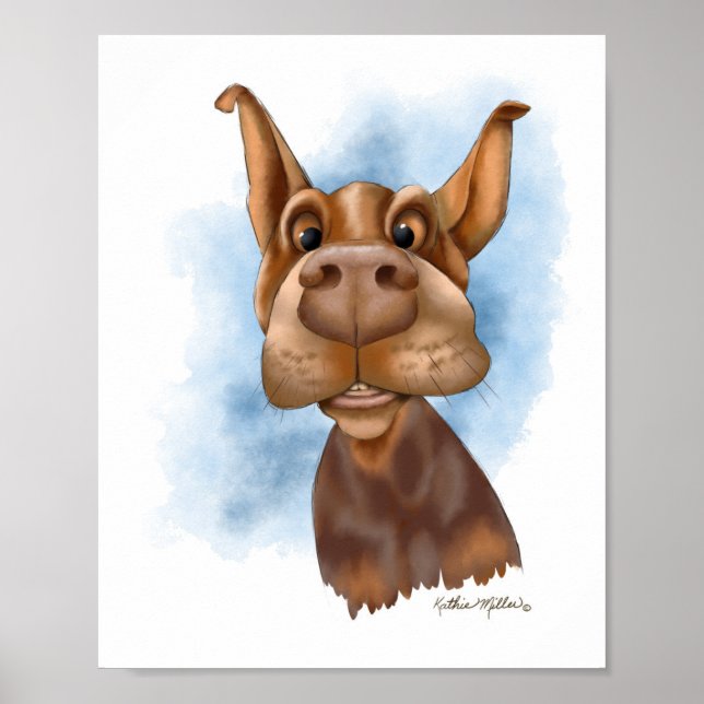Boop the Snoot Doberman Cartoon Poster (Front)