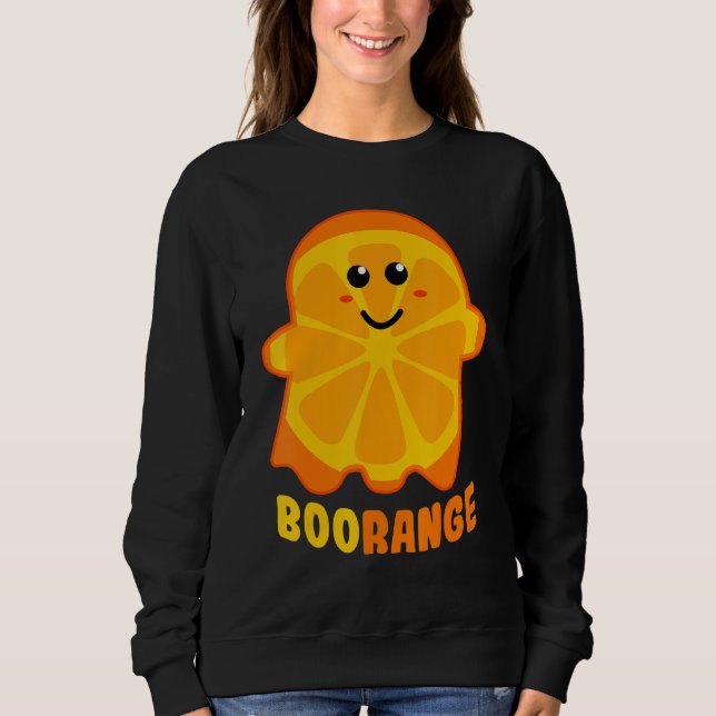 Boorange Orange Ghost Funny Boo Food Halloween Cos Sweatshirt (Front)
