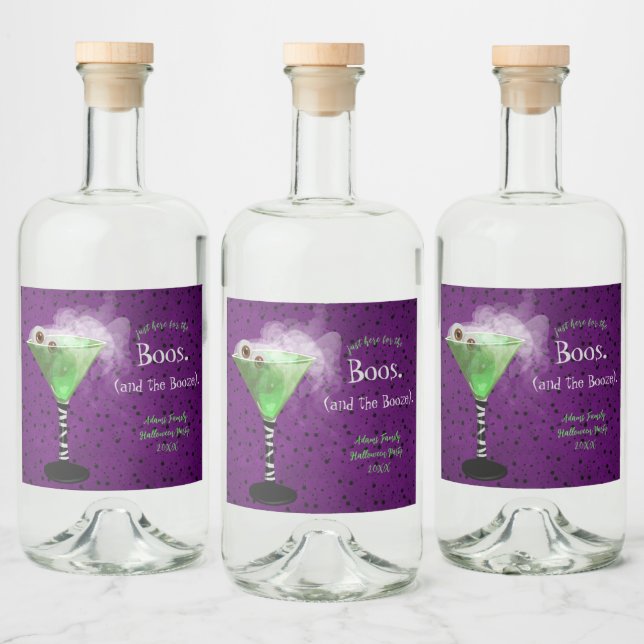 Boos and Booze Adult Halloween Cocktail Party Liqu Liquor Bottle Label (Bottles)