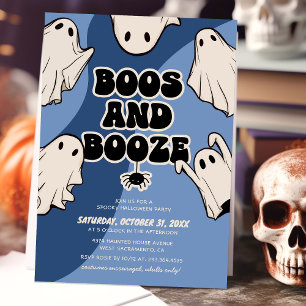 Boos and Booze Adult Halloween Party Invitation