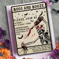 Boos and Booze Adult Vintage Skull Halloween Party