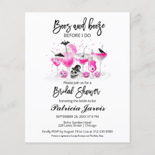 Boos And Booze Bridal Shower Budget Invitations