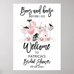 Boos And Booze Bridal Shower Welcome Sign