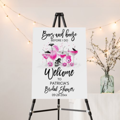 Boos And Booze  Bridal Shower Welcome Sign