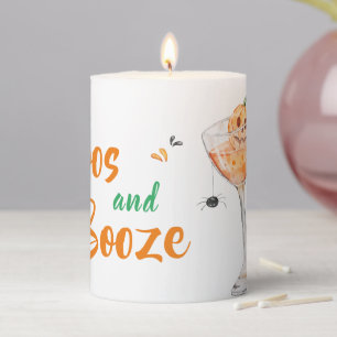 Boos and Booze Cocktail Halloween Party Pillar Candle