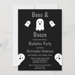 Boos and Booze Halloween Bachelor Party Invitation
