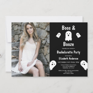 Boos and Booze Halloween Bachelorette Party Invitation