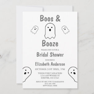 Boos and Booze Halloween Bridal Shower Invitation