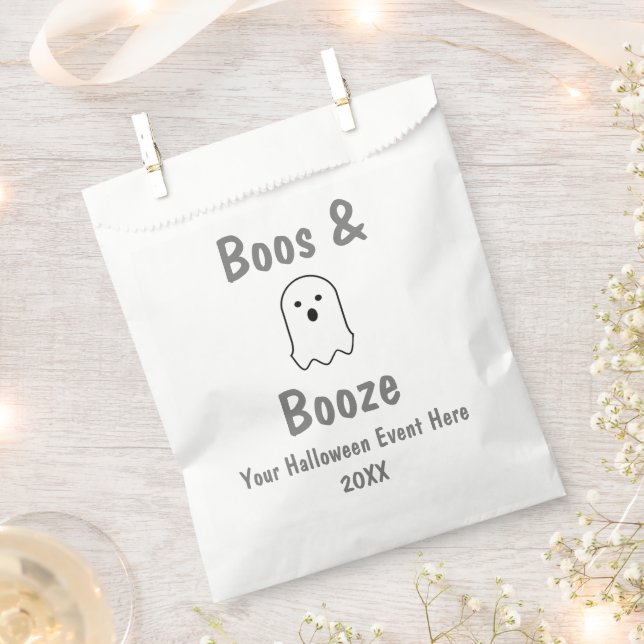 Boos and Booze Halloween Favor Bag (Clipped)