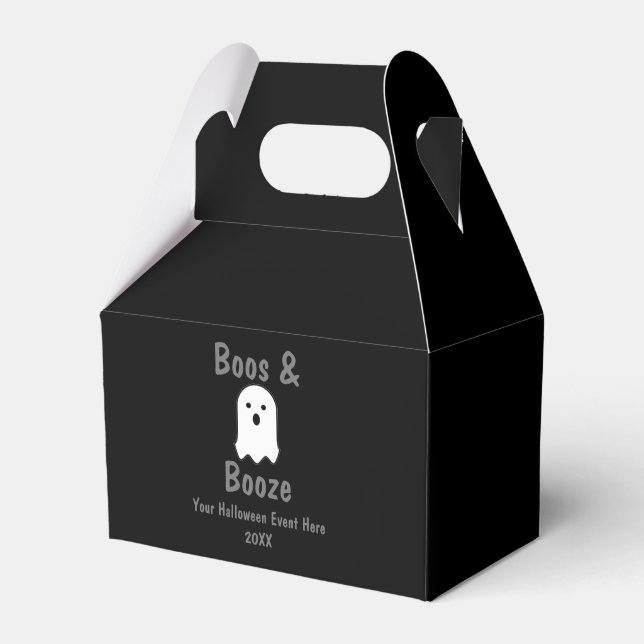 Boos and Booze Halloween Favor Boxes (Front Side)