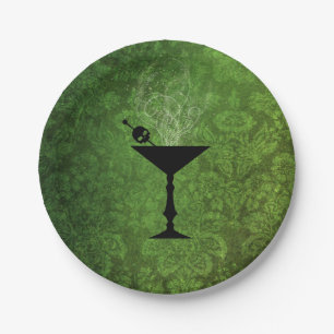 Boos and Booze Halloween Green Paper Plates